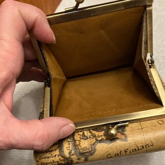 PATRICIA NASH. Vintage Map Print Wallet. Leather is so soft! Beautiful details. - Picture 11 of 12